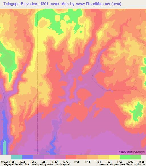 Talagapa,Argentina Elevation Map