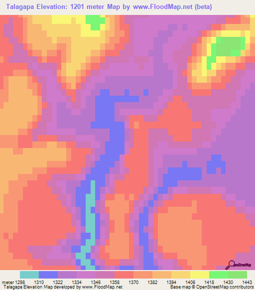 Talagapa,Argentina Elevation Map