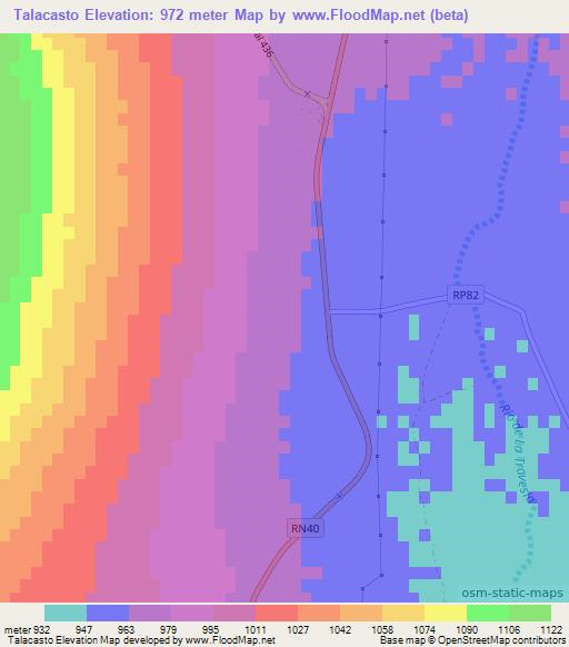 Talacasto,Argentina Elevation Map