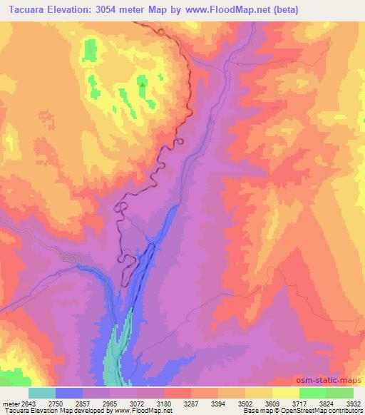 Tacuara,Argentina Elevation Map