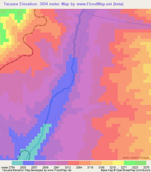 Tacuara,Argentina Elevation Map