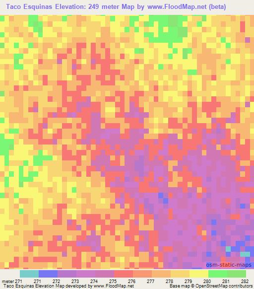 Taco Esquinas,Argentina Elevation Map