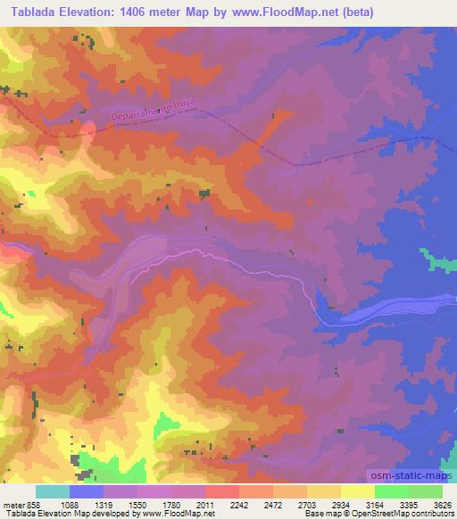 Tablada,Argentina Elevation Map