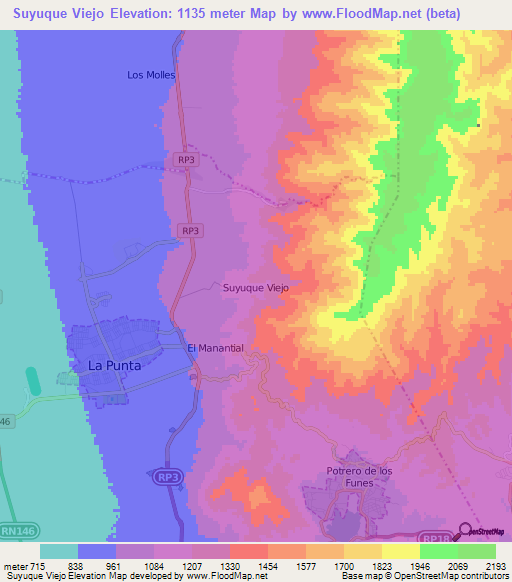 Suyuque Viejo,Argentina Elevation Map