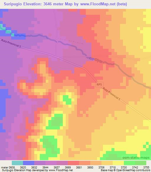 Suripugio,Argentina Elevation Map