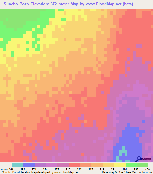 Suncho Pozo,Argentina Elevation Map