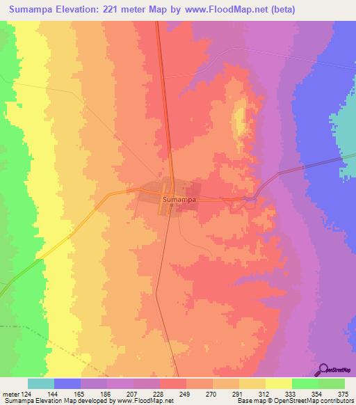 Sumampa,Argentina Elevation Map