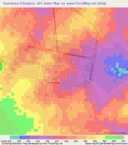 Sumampa,Argentina Elevation Map