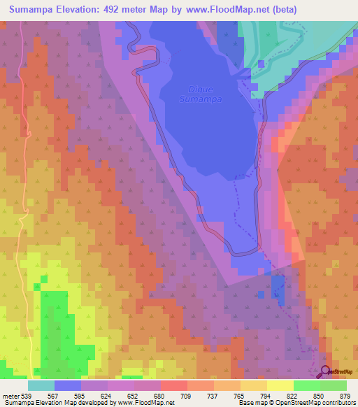 Sumampa,Argentina Elevation Map
