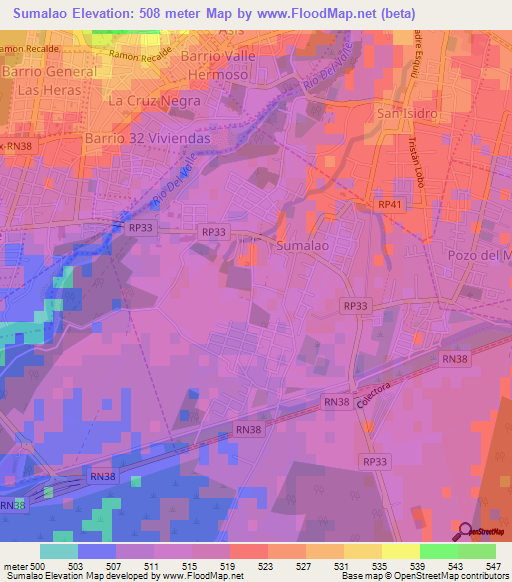 Sumalao,Argentina Elevation Map