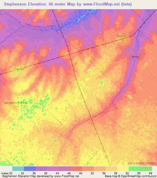 Stephenson,Argentina Elevation Map
