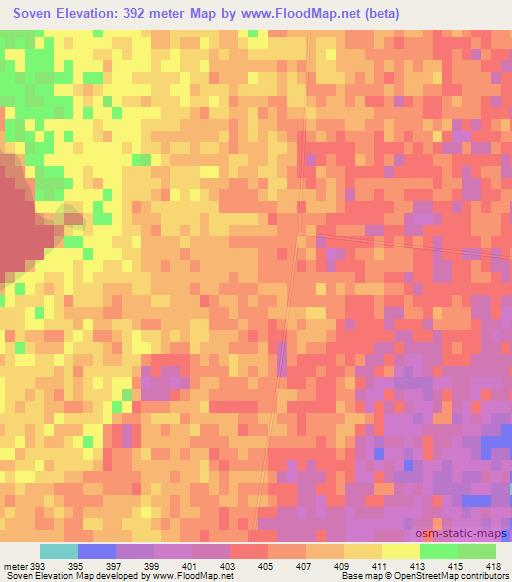 Soven,Argentina Elevation Map