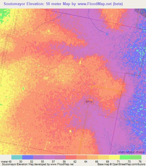 Soutomayor,Argentina Elevation Map