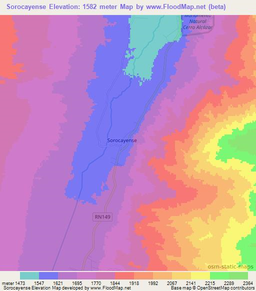 Sorocayense,Argentina Elevation Map
