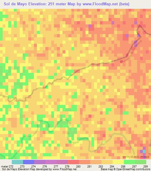 Sol de Mayo,Argentina Elevation Map