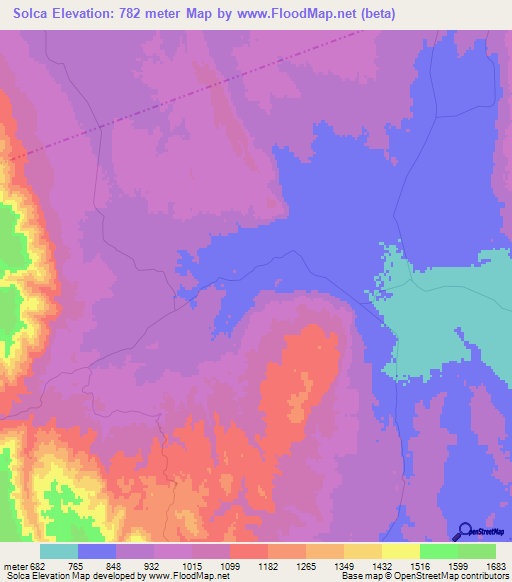 Solca,Argentina Elevation Map