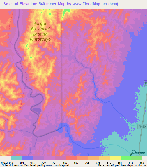 Solasuti,Argentina Elevation Map