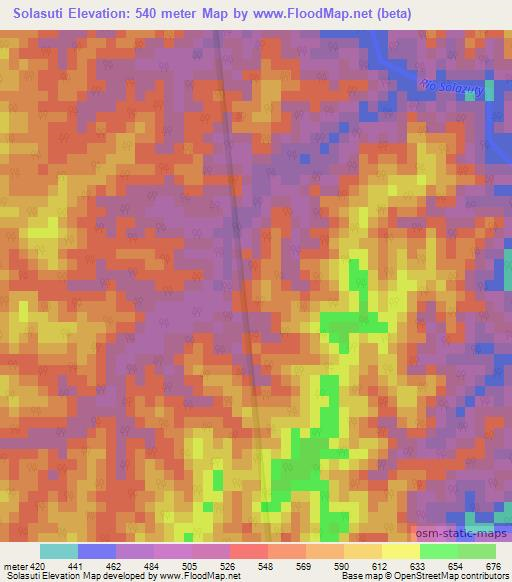 Solasuti,Argentina Elevation Map