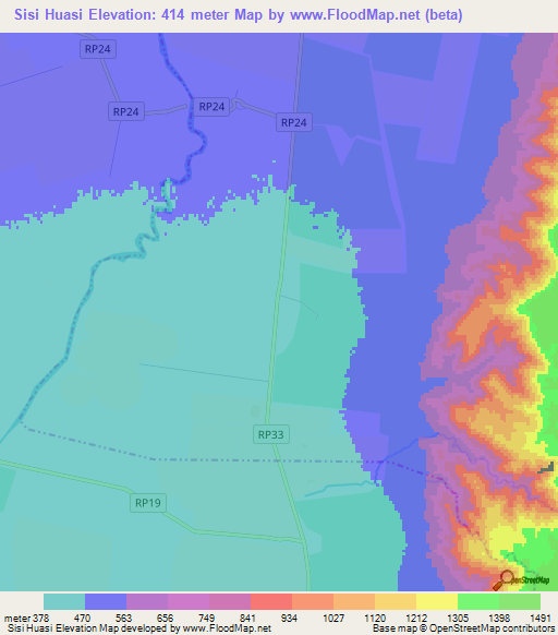 Sisi Huasi,Argentina Elevation Map