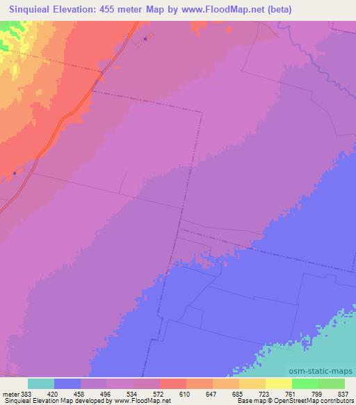 Sinquieal,Argentina Elevation Map