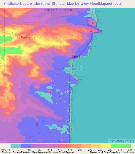 Sindicato Dodero,Argentina Elevation Map
