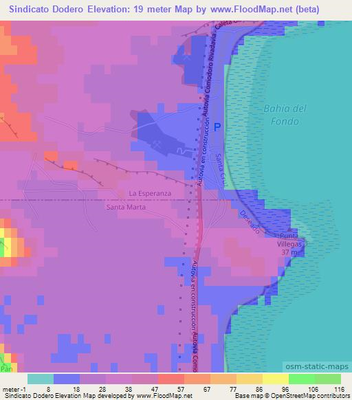 Sindicato Dodero,Argentina Elevation Map