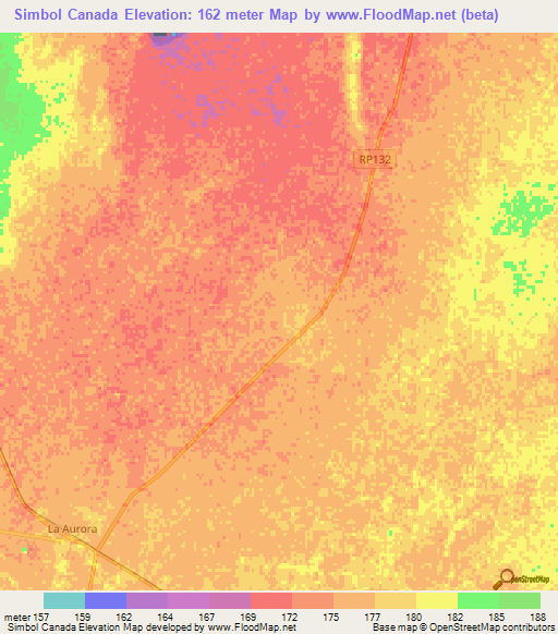 Simbol Canada,Argentina Elevation Map
