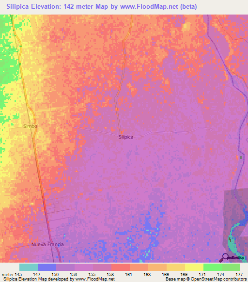 Silipica,Argentina Elevation Map