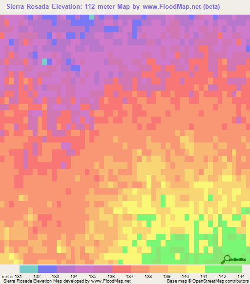 Sierra Rosada,Argentina Elevation Map