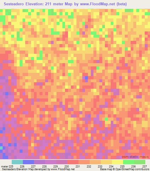 Sesteadero,Argentina Elevation Map