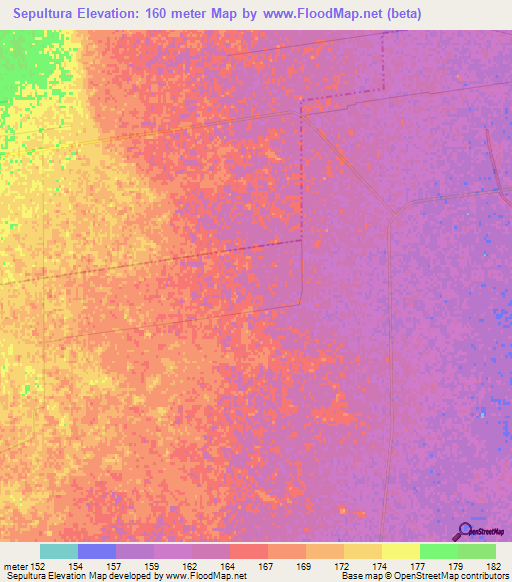 Sepultura,Argentina Elevation Map