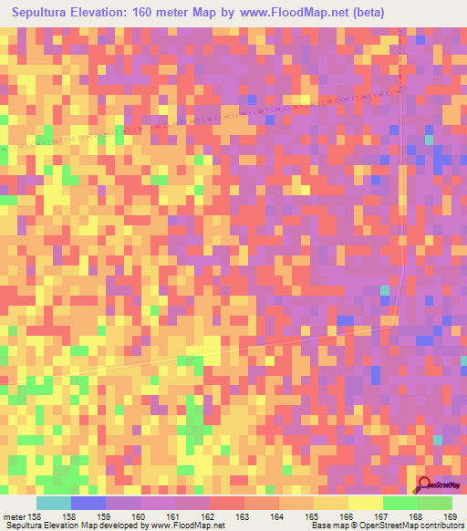 Sepultura,Argentina Elevation Map