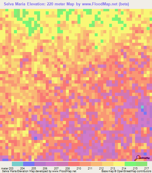 Selva Maria,Argentina Elevation Map