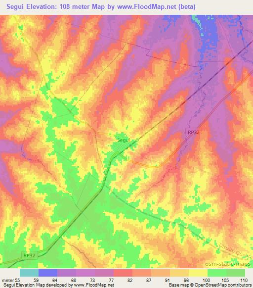 Segui,Argentina Elevation Map