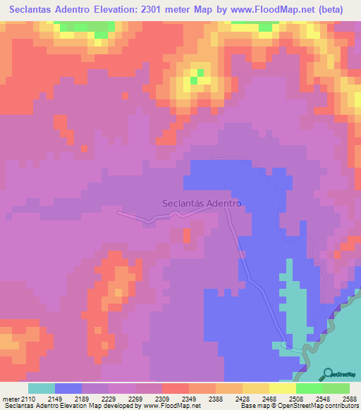 Seclantas Adentro,Argentina Elevation Map