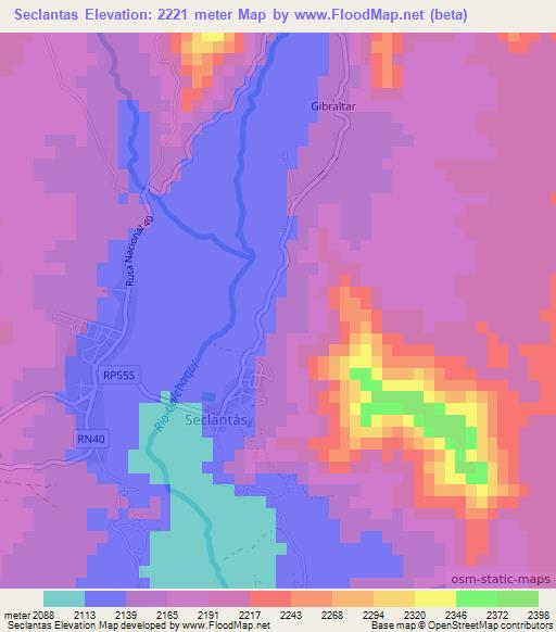 Seclantas,Argentina Elevation Map