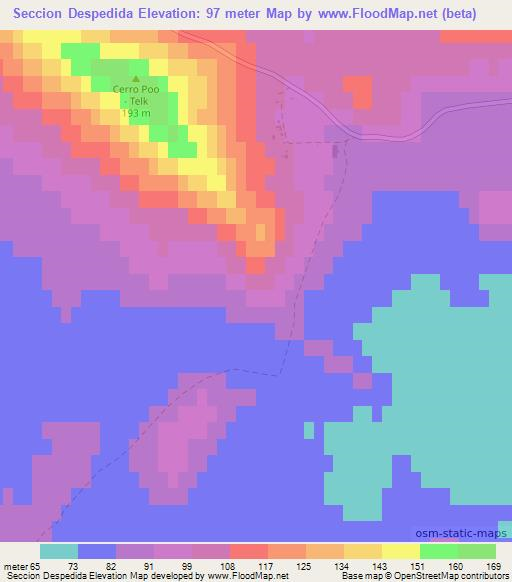 Seccion Despedida,Argentina Elevation Map
