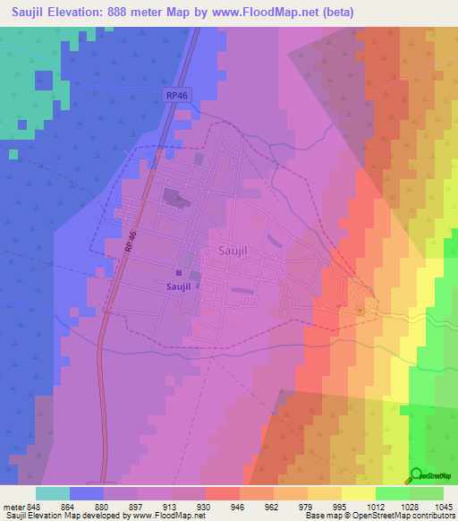 Saujil,Argentina Elevation Map