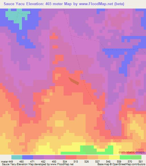 Sauce Yacu,Argentina Elevation Map