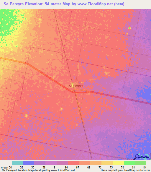 Sa Pereyra,Argentina Elevation Map