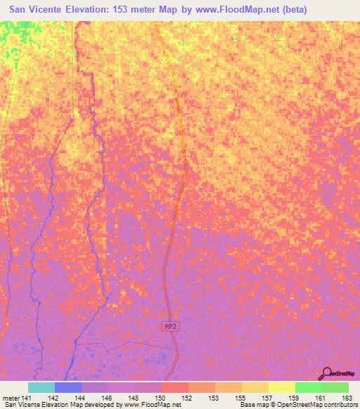 San Vicente,Argentina Elevation Map