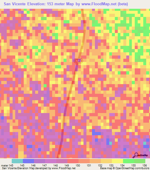 San Vicente,Argentina Elevation Map