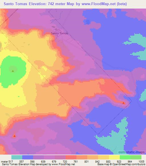 Santo Tomas,Argentina Elevation Map