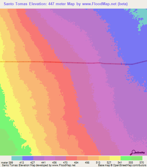 Santo Tomas,Argentina Elevation Map