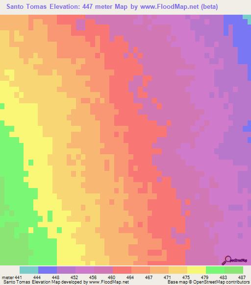 Santo Tomas,Argentina Elevation Map