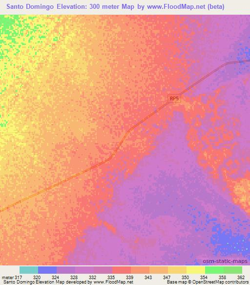 Santo Domingo,Argentina Elevation Map