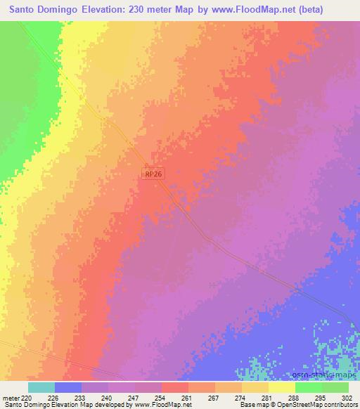 Santo Domingo,Argentina Elevation Map
