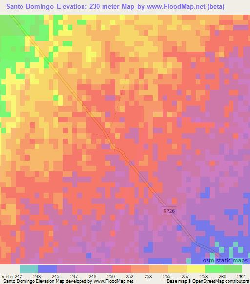 Santo Domingo,Argentina Elevation Map