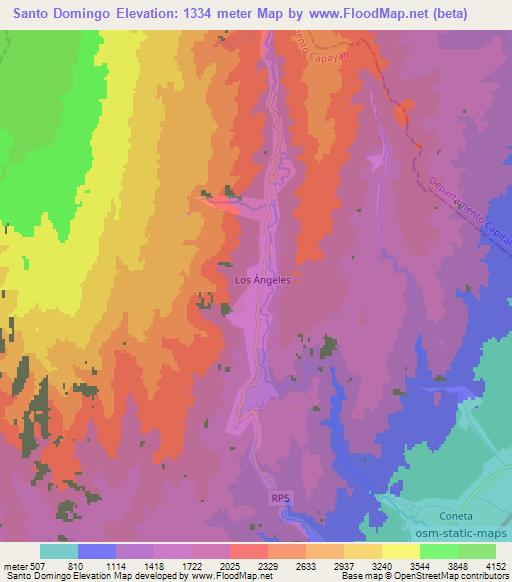 Santo Domingo,Argentina Elevation Map