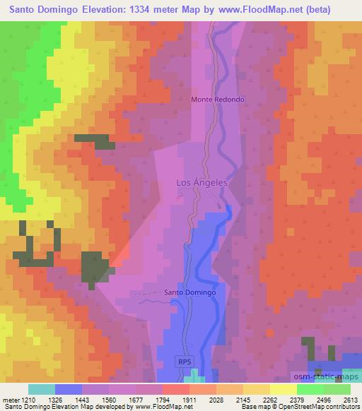 Santo Domingo,Argentina Elevation Map